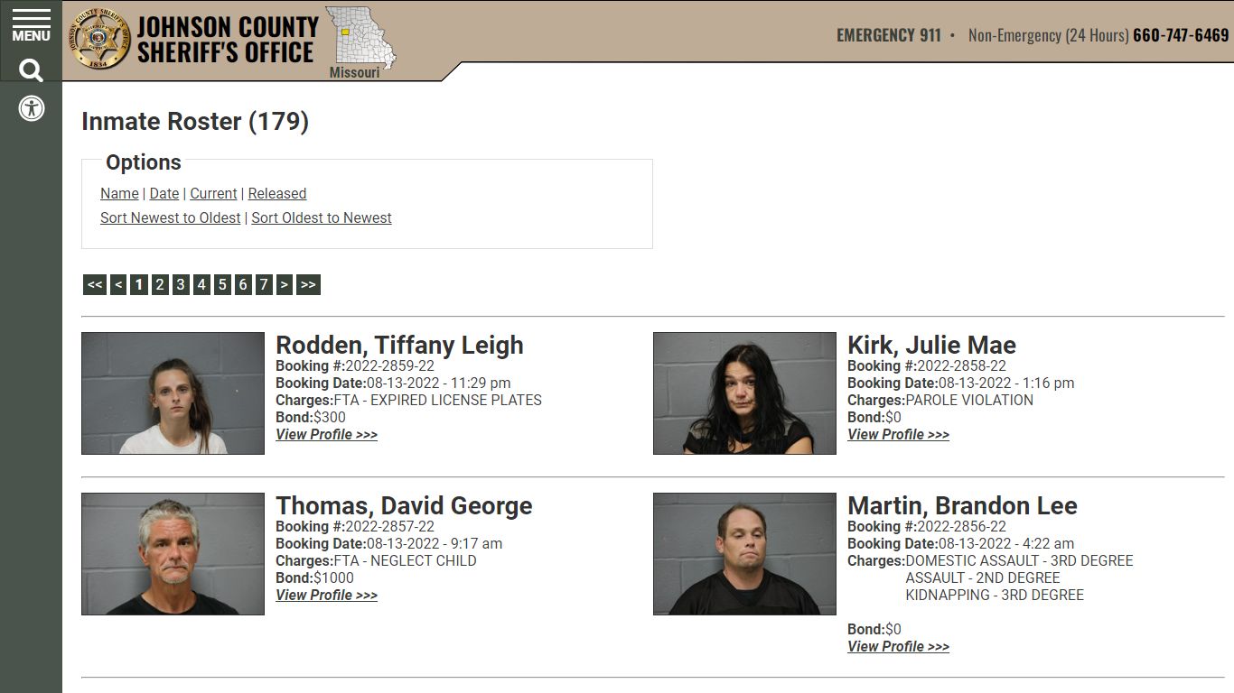 Inmate Roster - Johnson County Sheriff MO